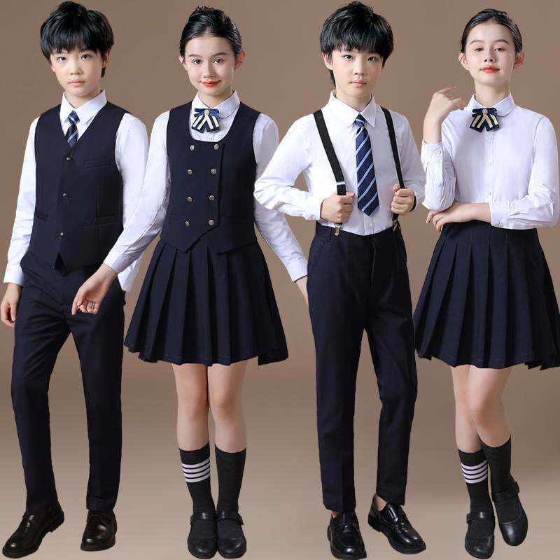 儿童大合唱演出服装学院风男女中小学生朗诵比赛演讲团体表演班服