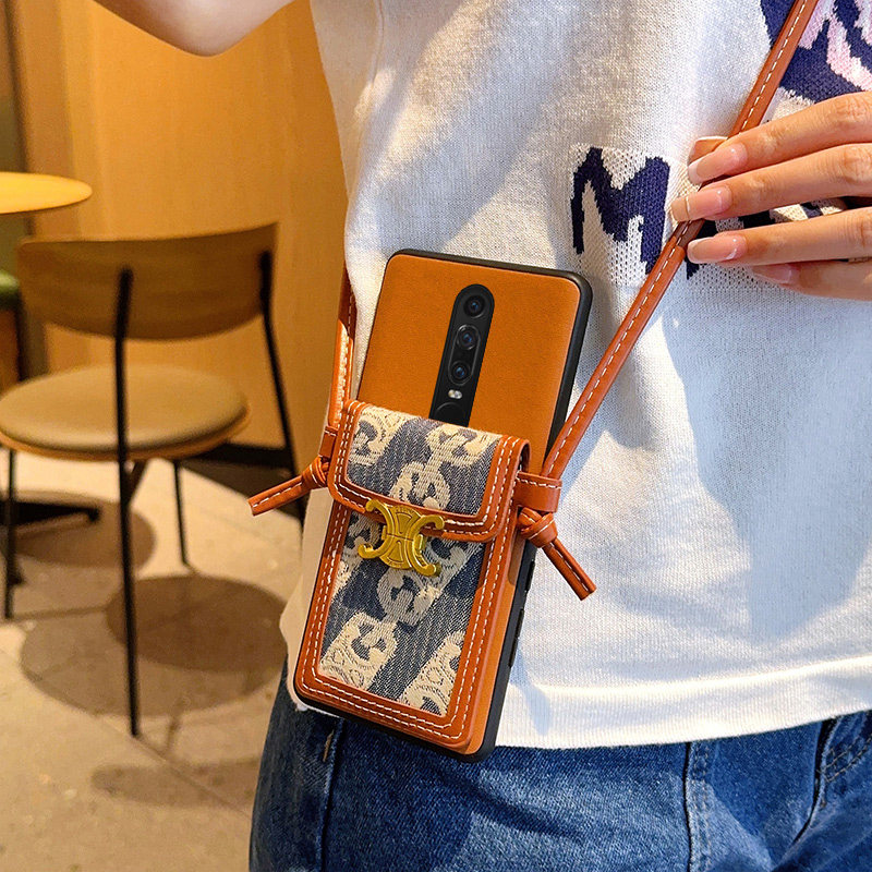 适用于华为MateRS保时捷手机壳新款高级棕潮牌蓝色斜挎卡包网红女款RS保时捷手机套可背带超薄全包防摔保护套