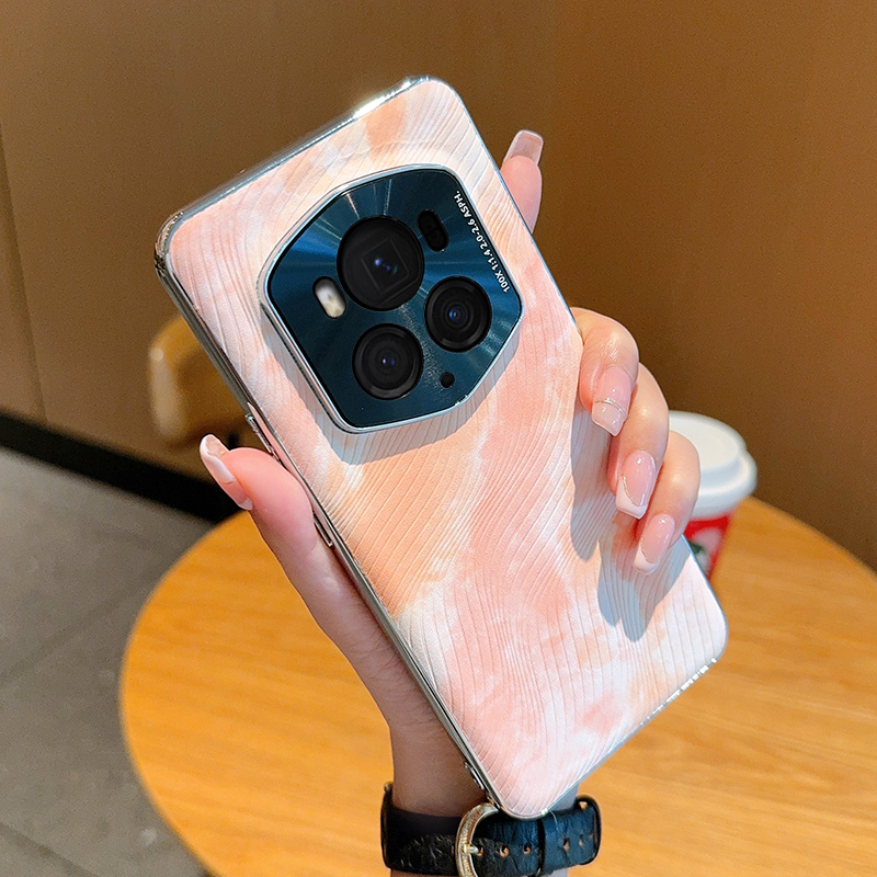 适用于荣耀Magic6RSR保时捷手机壳水彩三色电镀银色边框手机套魔术6RSR个性时尚高级感超薄镜头全包保护套