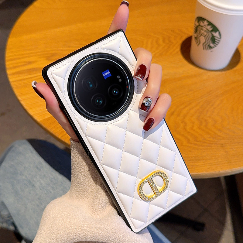 适用vivoXfold5手机壳CD菱格小香风高级皮套vivo Xfold5折叠屏手机套奢华简约个性时尚超薄全包防摔保护套,3C数码配件,手机保护套/壳,淘宝优惠券,粉丝福利购,淘宝优惠卷