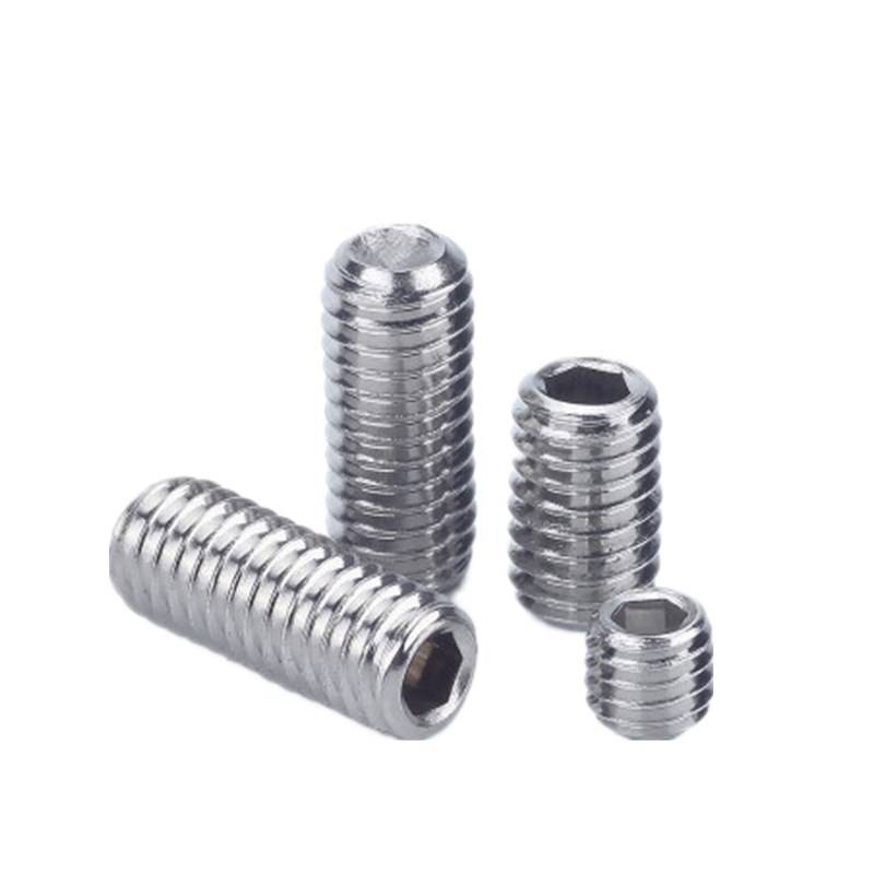 M3厘304不锈钢凹端无头内六角M4mm机米紧定螺丝螺杆M5M6M8M10个大