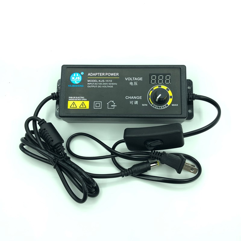 3-12v10A可调电源半导体平板散热器制冷器电源线带一键开关变速