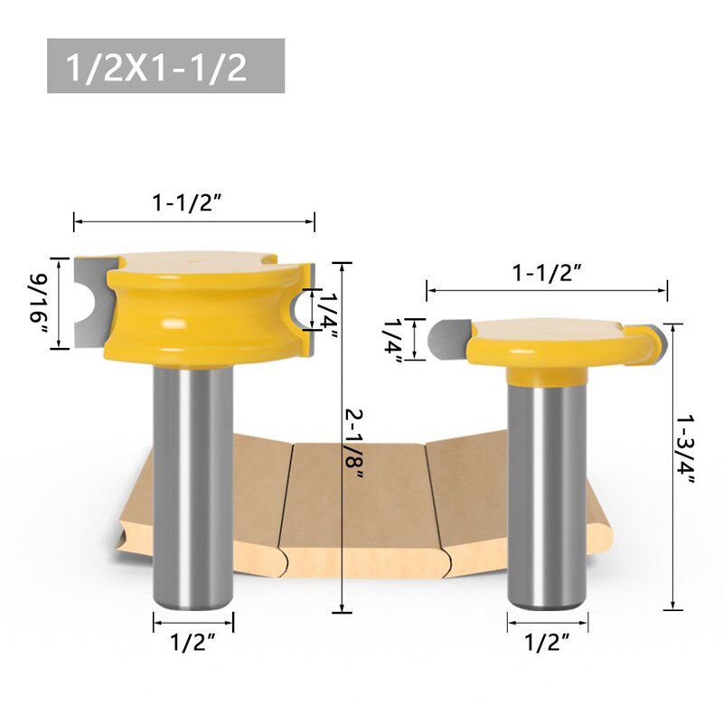 2件套圆弧T型榫合刀地板刀拼板刀木工铣刀修边机雕刻机铣刀