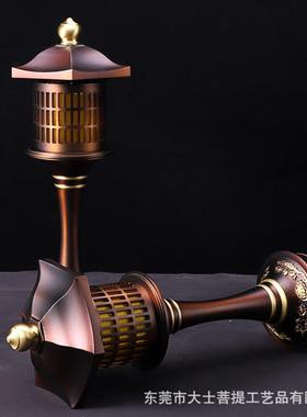 台湾铜莲花灯佛花灯家居观供GXM音灯佛灯七彩供佛灯荷 LED长明灯