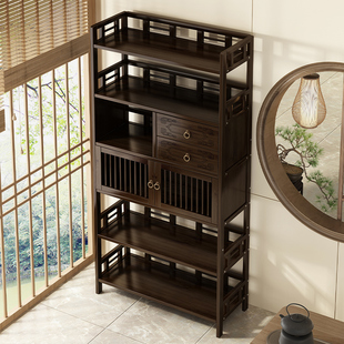 茶水柜移动新中式茶叶架置物架茶柜茶室摆件展示柜茶具茶杯收纳架