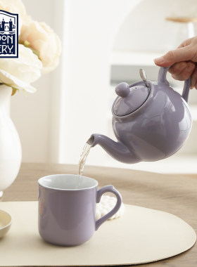 London Pottery田园英式丁香紫色陶瓷带滤网茶壶下午茶泡茶壶ins