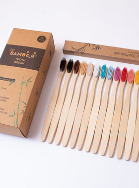 Natural Bamboo Charcoal Toothbrushes Soft Bristle Travel Woo