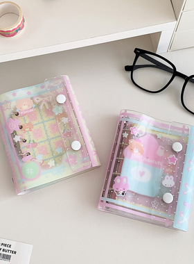 Cartoon loose leaf transparent ledger M5 portable notebook