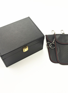 Car RFID carbon fiber key case anti-theft box anti-magne box