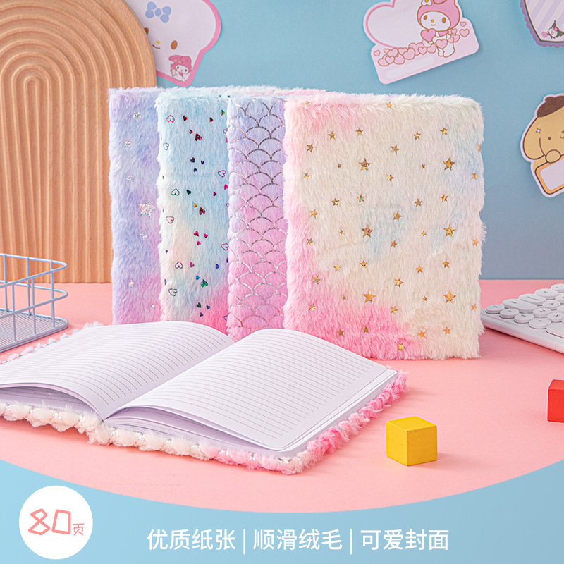 Plush Notebook Gradient Student Diary Handbook Notebook