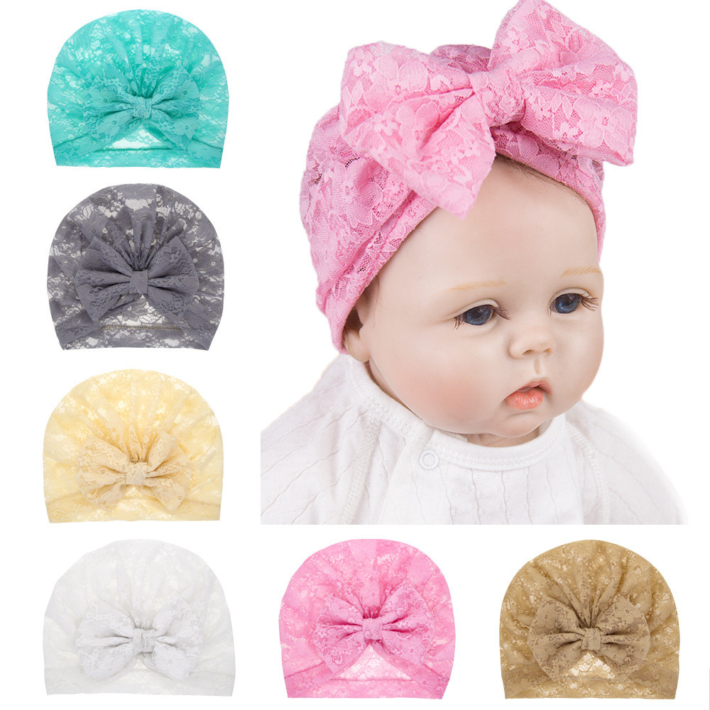 ring autumn modis turban infant props big bow beanie bowknot