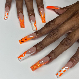 ylic Press On Fake Nails Sets With Glue Long Artifical Nails