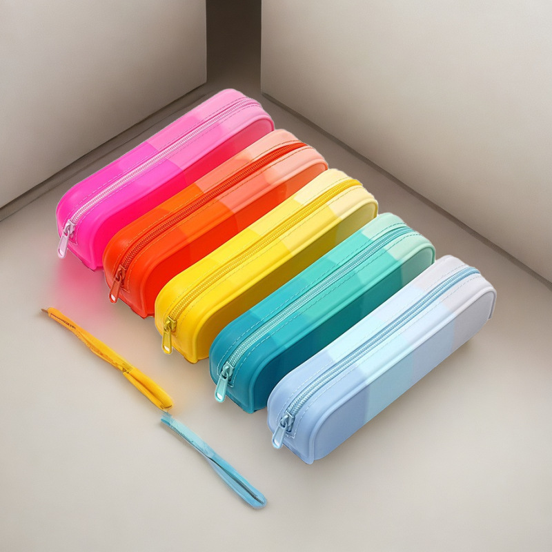 Organ bag Rainbow zipper Macaron pencil case Simple statione