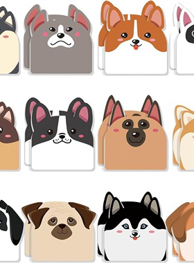 Cartoon dog can paste sticky notes office post-it notes