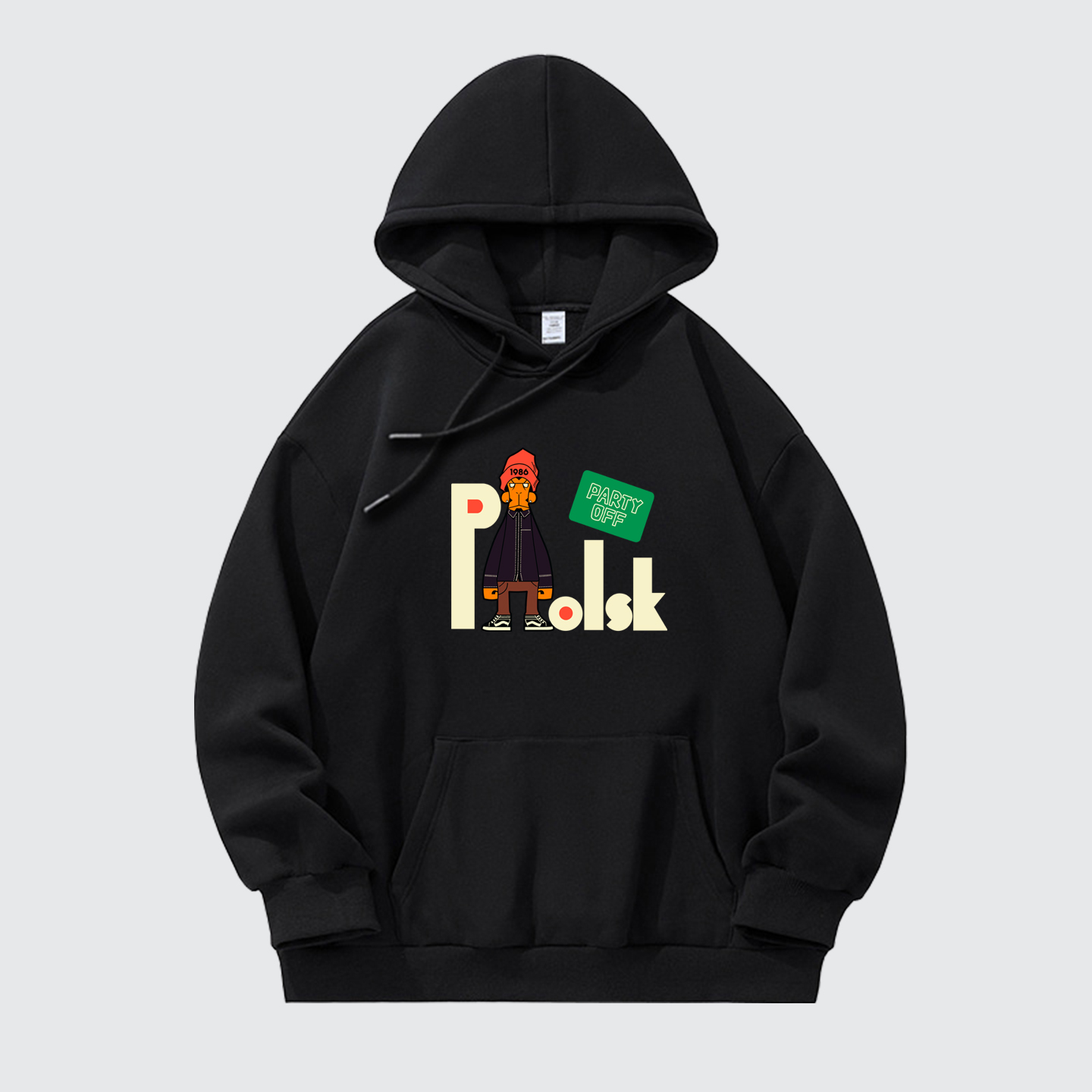 秋冬港风美式复古卡通连帽卫衣