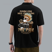 t翻领polo衫 夏季 短袖 简约休闲小众设计复古国潮熊猫潮流男士 新款