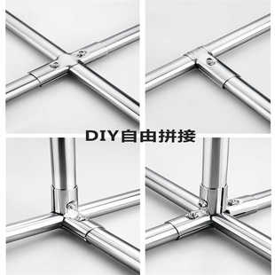 镀锌管连接件圆管拼接固定件展架不锈钢紧固件货架六分管组装接头