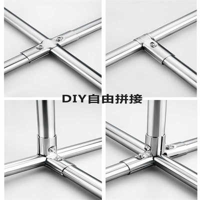 镀锌管连接件圆管拼接固定件展架不锈钢紧固件货架六分管组装接头