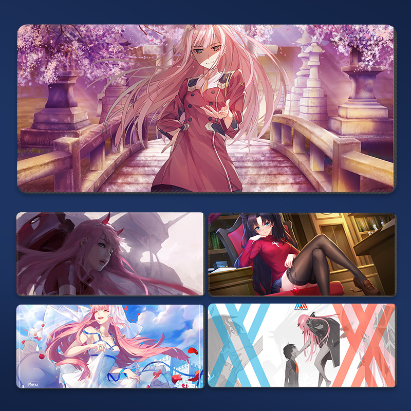 国家队02鼠标垫超大号二次元粉色加厚锁边游戏办公电脑桌垫护腕垫