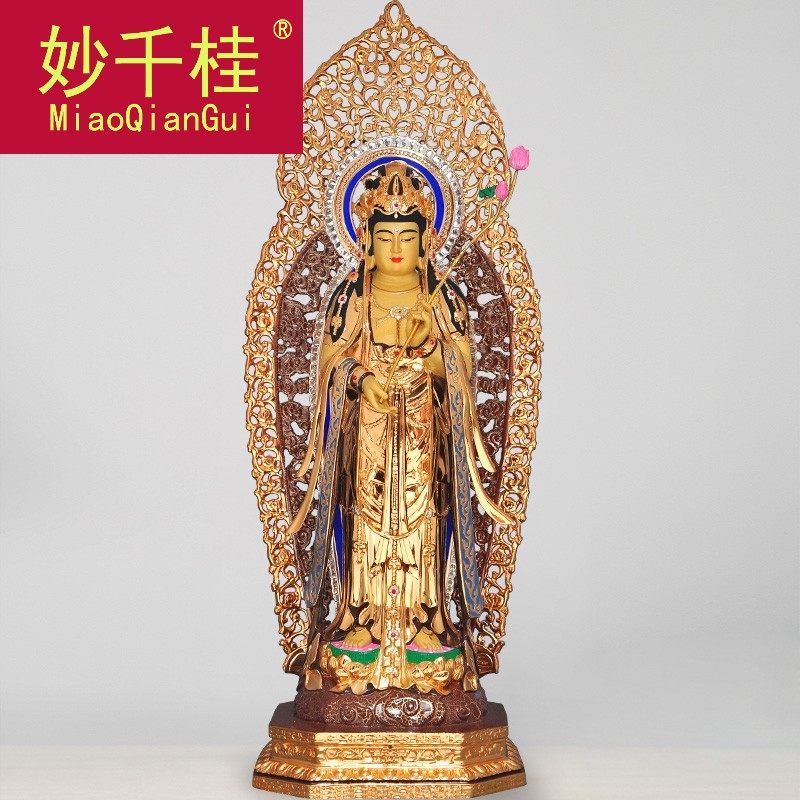 妙千桂纯铜佛像鎏金阿弥陀佛大势至观世音菩萨佛堂供奉西方三圣04