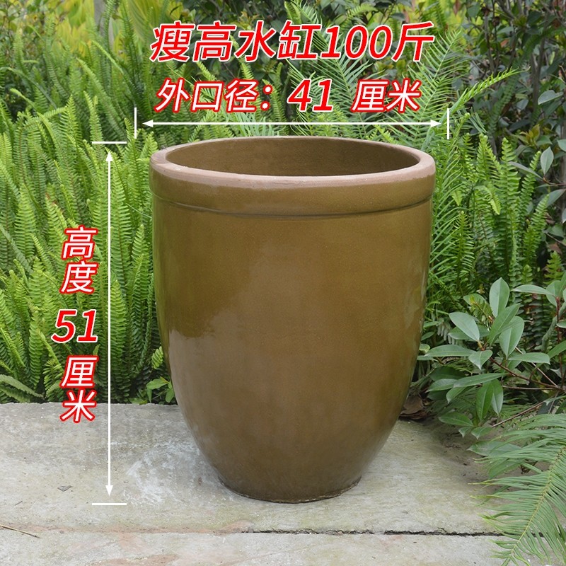 储水粗陶缸造景花m盆荷花盆缸老式大水缸大号庭院陶瓷睡莲腌菜