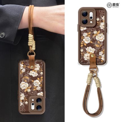 适用opporeno14手机壳女款reno12pro+保护套13全包9pro硅胶8防摔reno7se小羊皮oppo软壳6新年11外线条10花朵