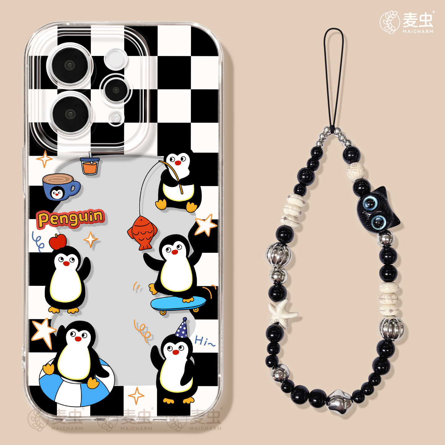 适用vivos60手机壳女款s50pro保护套vivo全包18防摔s15/s12高级s18硅胶s16软s17外壳30格子19好看企鹅新款s20图片