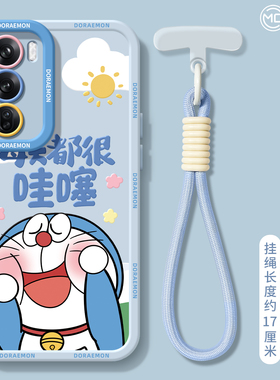 适用opporeno14手机壳女款reno12pro+保护套13全包9pro硅胶8防摔reno7se磨砂oppo软壳6/11哆啦卡通10蓝胖外壳