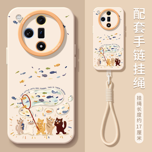 适用oppofindx8手机壳女款 软壳 findx9pro保护套硅胶ultra全包防摔x6por磨砂外壳x5捕鱼猫咪0pp0油画x7pro新款