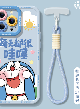 适用苹果17手机壳女款iphone16pro保护套13mini全包14防摔11/12/xs软外壳7plus硅胶8磨砂15蓝胖se卡通max哆啦