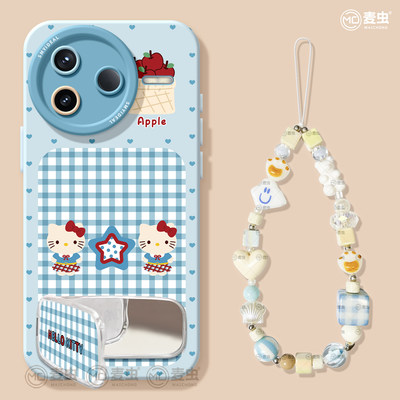 适用红米k80手机壳女款k90pro保护套小米k40s全包硅胶k70至尊版redmi防摔k60por高级格子k50超火KT猫软80外壳