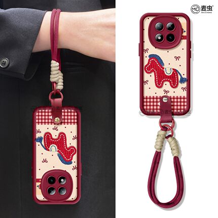 适用红米note15pro手机壳女款note14保护套小米小羊皮note11pro硅胶防摔13por+全包redmi新年12turbo马年绣花