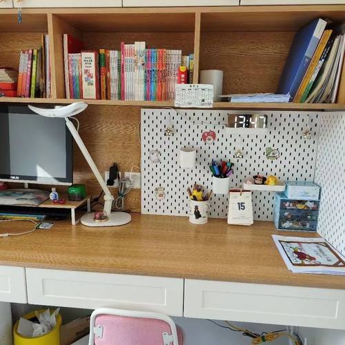 儿童学习桌洞洞板置物架配件挂钩宜家长孔书房收纳挂篮搁板大全