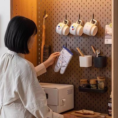 源氏木语专用洞洞板配件餐边柜致木挂钩收纳盒厨房悬挂式置物架