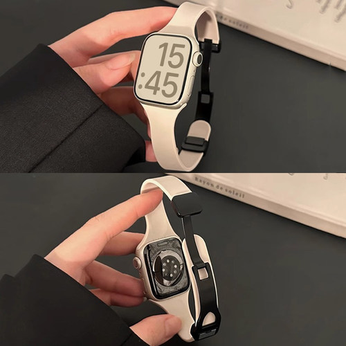 学长家苹果手表硅胶磁吸扣表带
