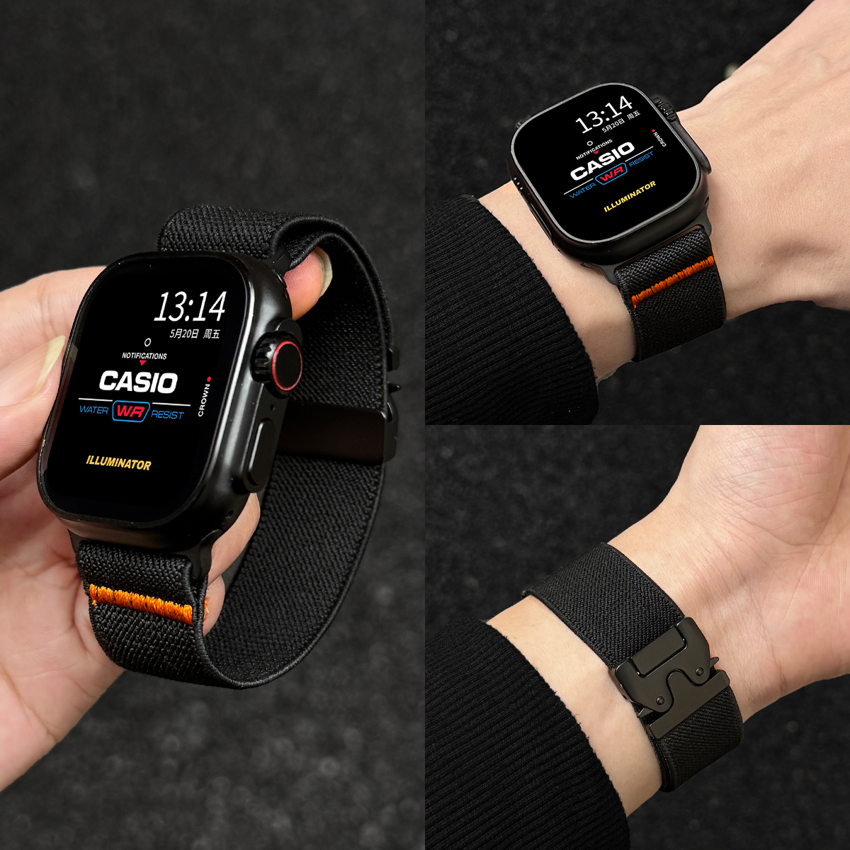 适用iwatchs10表带尼龙编织卡扣