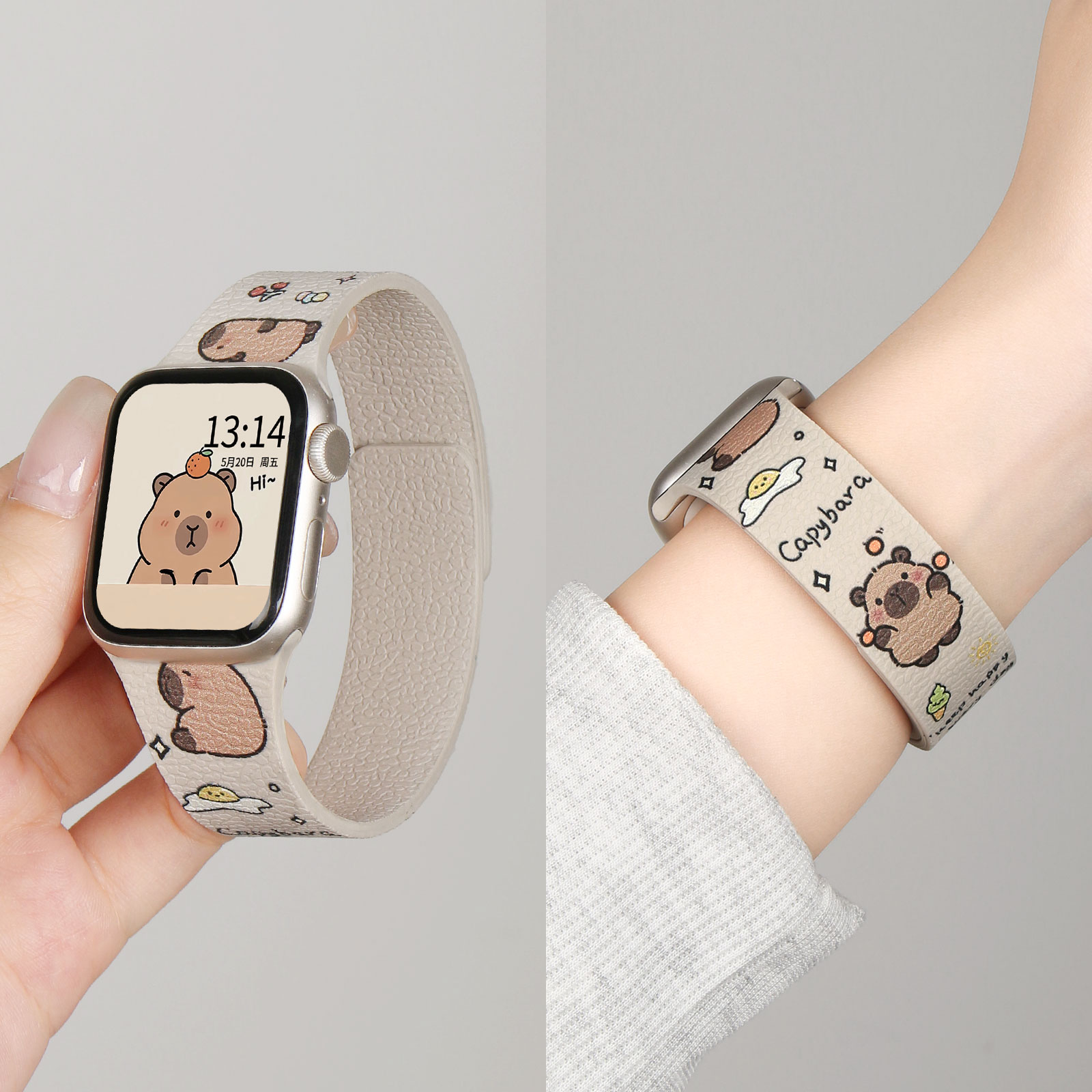 FIT4手表创意荔枝纹印花硅胶表带