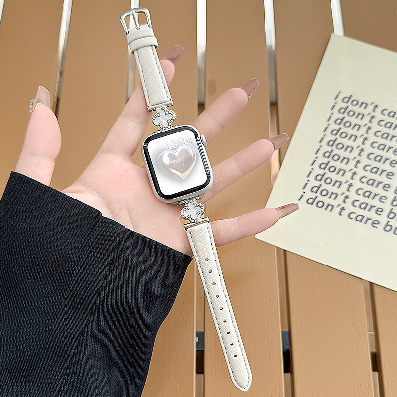 韩系四叶草Fit3小蛮腰皮表带显瘦