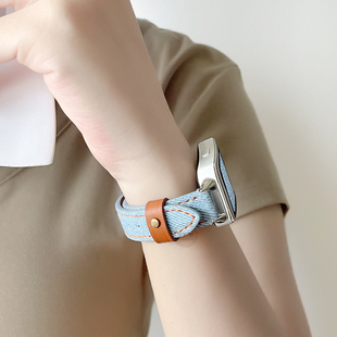 表带女生新款 8NFC版 band7腕带智能电子运动手表九八七代手表带荣耀手环6手表带高级感皮质 适用华为手环10