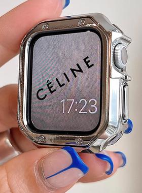 适用于applewatch9/10壳苹果手表s10s9s8s7半包保护壳十透明iwatch8/7/6保护套iphonewatchse表壳ultra手表壳