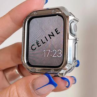 适用于applewatch9/10壳苹果手表s10s9s8s7半包保护壳十透明iwatch8/7/6保护套iphonewatchse表壳ultra手表壳