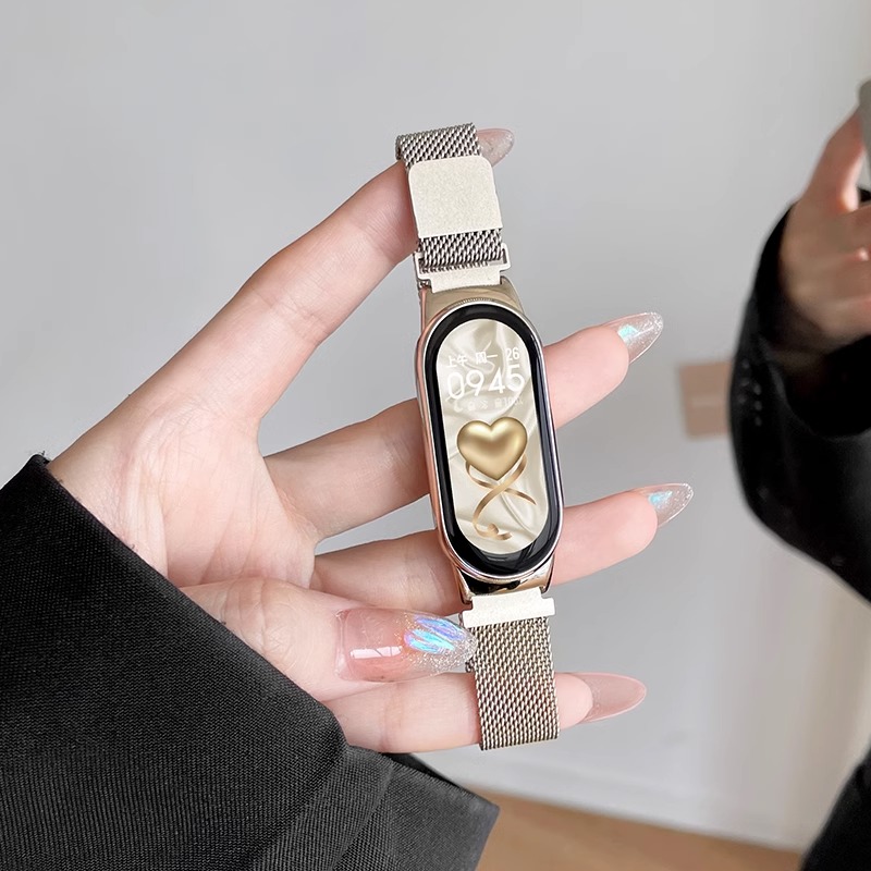 小米手环7/8表带6nfc版金属磁吸星光色腕带小米3/4/5手腕带快拆卡扣男女生智能运动手环四五六七八代高级夏天属于什么档次？