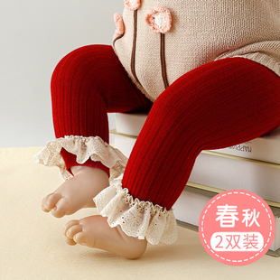 袜女童九分裤 纯棉小女孩不连脚婴儿童大PP连裤 春秋薄款 宝宝打底裤