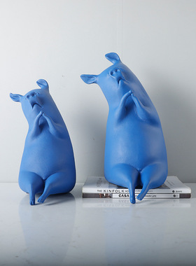 现代北欧创意可爱动物摆件树脂软质饰品办公室酒柜儿.童房工艺品