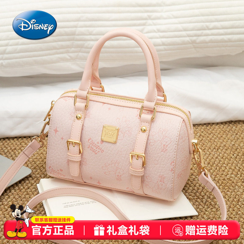 Disney迪士尼玩具总动员手提包女小奶油卡通粉色枕头形波士顿女包