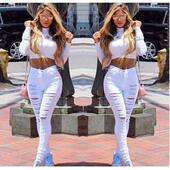 Ripped Pencil Jeans Waist Fashion White High Skinny Jean