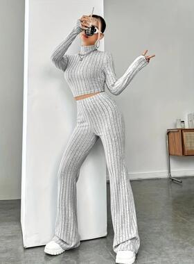 Women's suit long sleeved knit shirt with bottom layer套