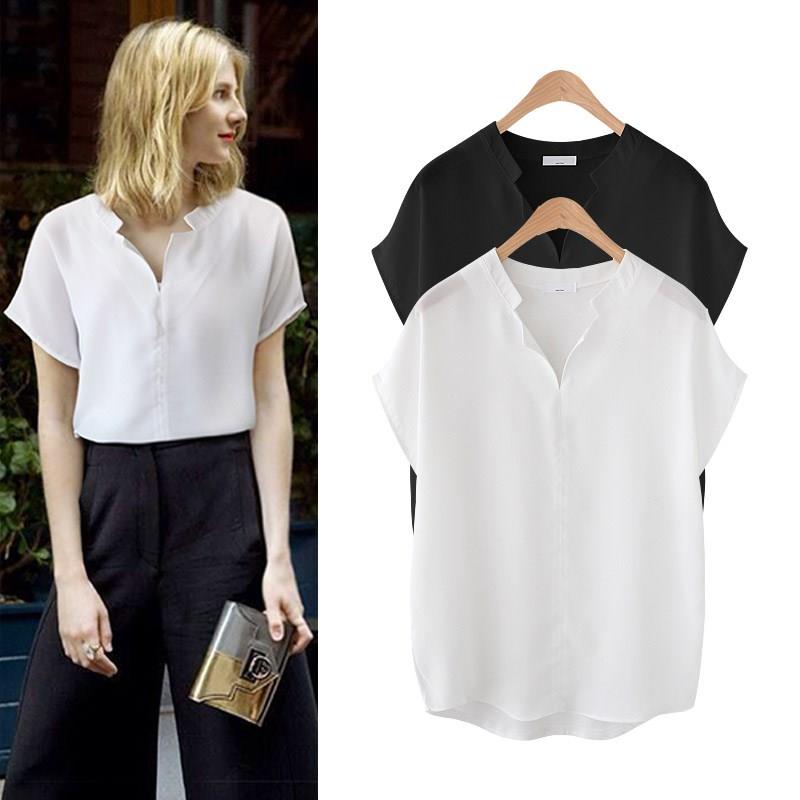 for women casual t shirt big plus size white blouse tops 5XL
