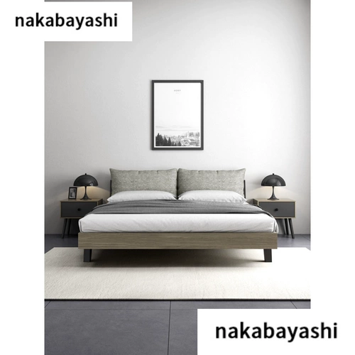 Кровать из массива дерева высотой 1,8 метра, современная простая двуспальная кровать в японском стиле, большая кровать, свадебная кровать, односпальная кровать в скандинавском стиле