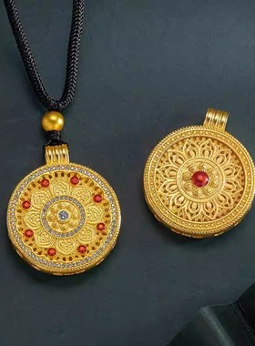 项链女款2025新款高级感轻奢小众新中式国潮古风红宝石镶钻莲花罗